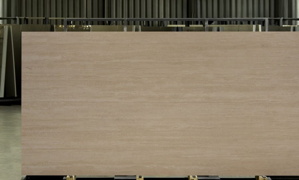 T-One Earth Travertine Ivr Porselen plaka