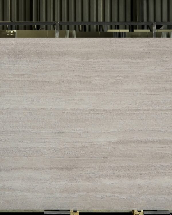 T-One Earth Travertine Silver Porselen plaka